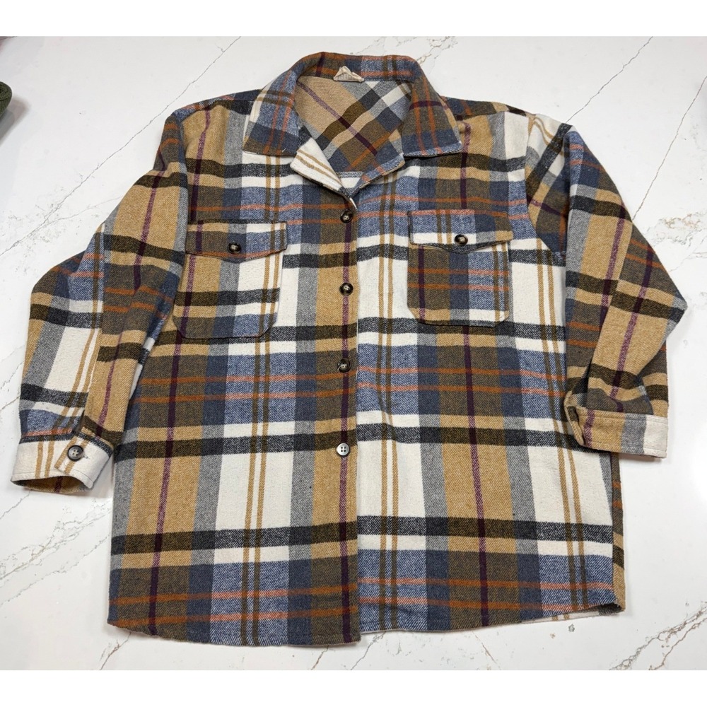 BIB! Plaid Flannel Shirt Women's‎ Size S Oversized